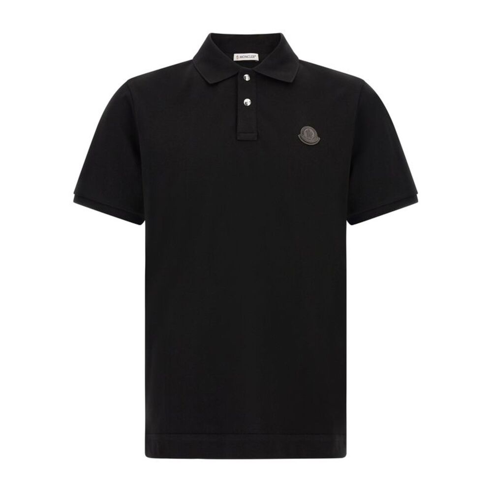 Moncler Men Leather Logo Patch Polo Shirt